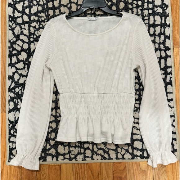 Paper Crane Thermal Waffle White Top - Picture 9 of 10